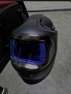 PAPR-Auto-Darkening Welding Helmet - Black with Blue Lens